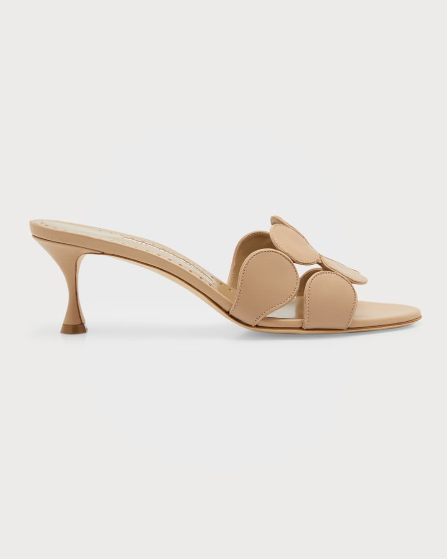 Manolo Blahnik Haribalmu Leather Slide Sandals | Neiman Marcus