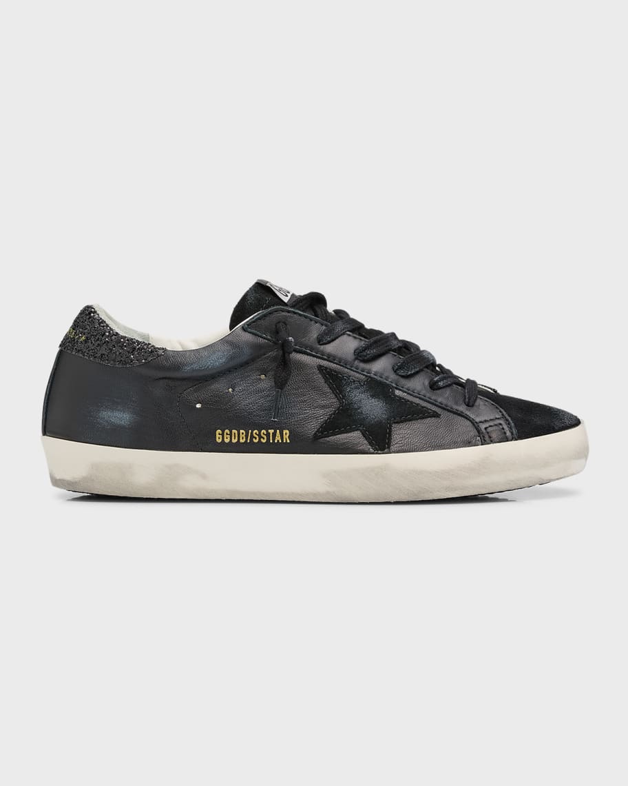 スニーカー Super star nylon and leather sneakers Golden Goose - Super-Star Gray Morn & Black Plum Leather Sneaker