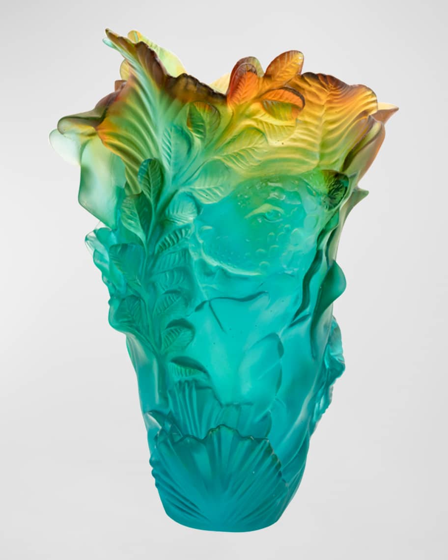 Daum Tropical Voyage Leopard Vase Neiman Marcus