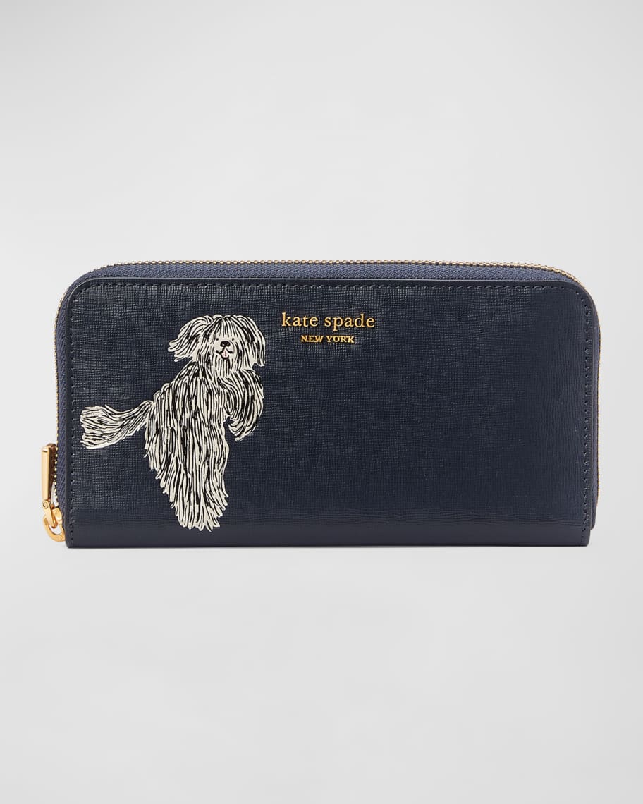 kate spade new york shaggy-embossed leather zip continental wallet ...