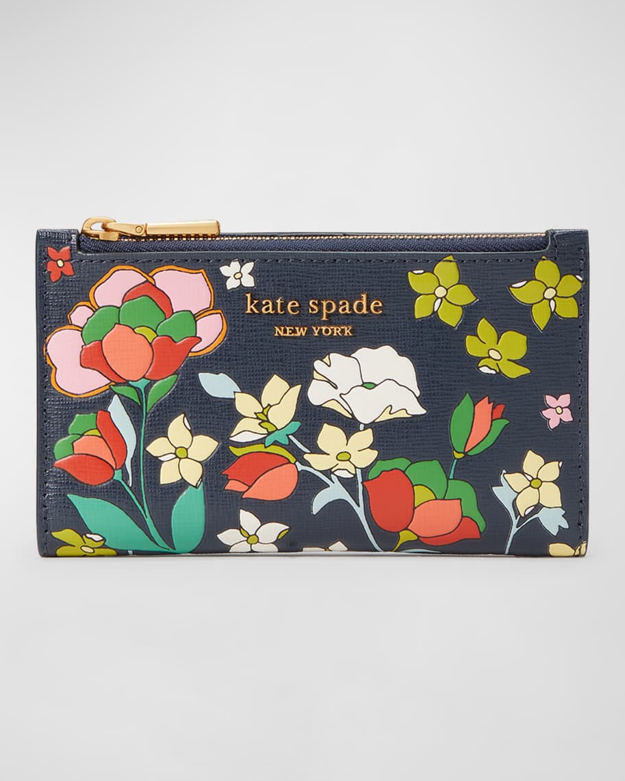 kate spade new york morgan small flower bed embossed bifold wallet Neiman Marcus