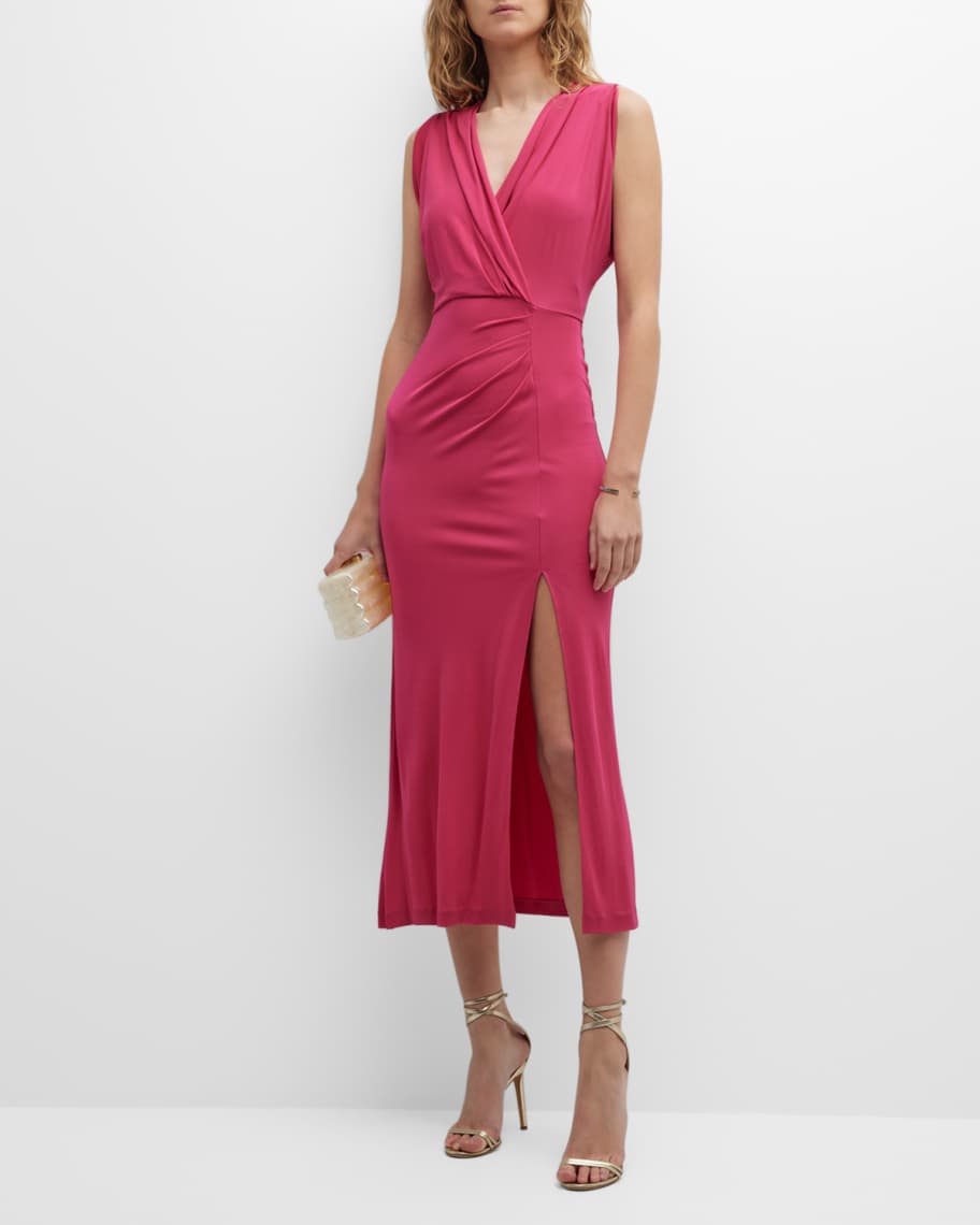 Diane von Furstenberg Williams Sleeveless Ruched Midi Dress