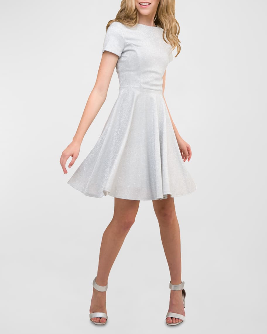Un Deux Trois Girl's Glitter Fit-&-Flare Mini Dress, Size 7-16 | Neiman ...