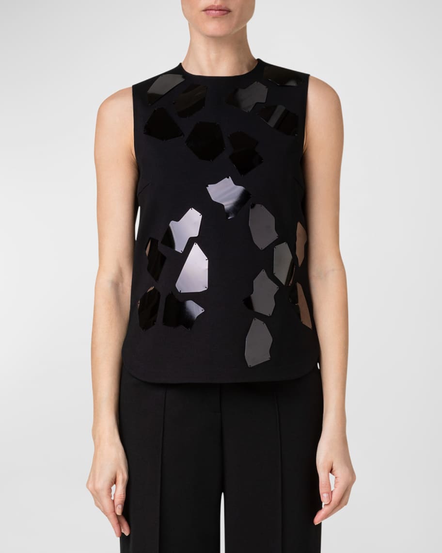 Akris punto Jersey Top with Extra-Large Sequin Details | Neiman Marcus