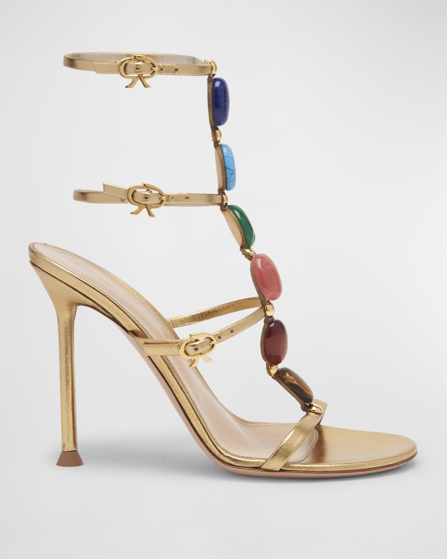 Louis Vuitton Multicolor Suede & Satin Ankle Strap Open Toe