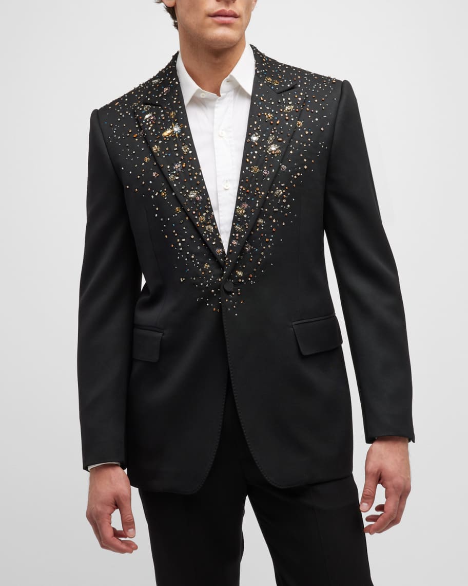 Alexander McQueen Beaded Harness Wool Tuxedo Jacket  Tuxedo jacket,  Designer clothes for men, Prom suits