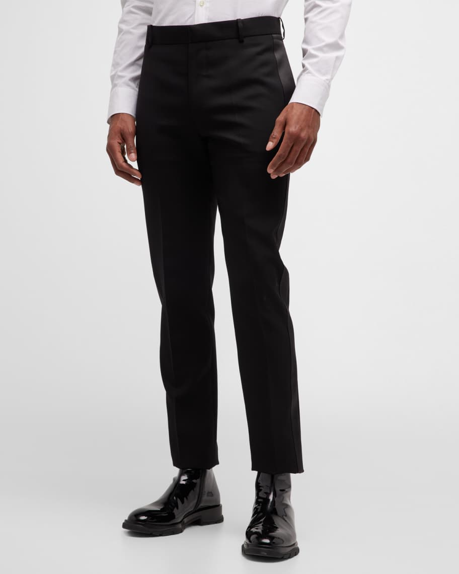 Alexander McQueen Men's Cigarette Tuxedo Trousers | Neiman Marcus