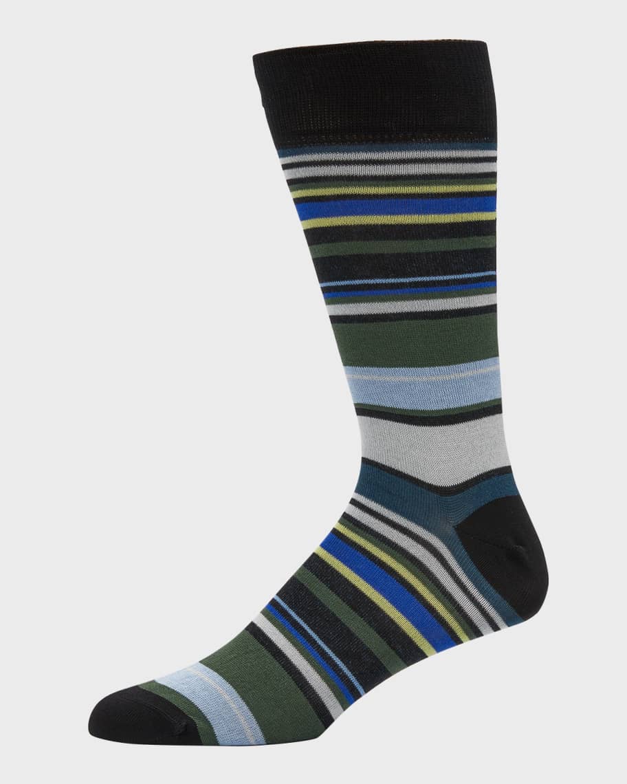 Paul Smith Men's Benito Stripe Crew Socks Neiman Marcus