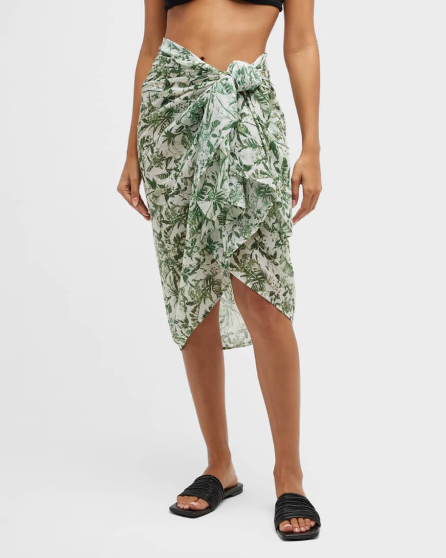 Onia Forest-Print Voile Pareo Coverup | Neiman Marcus