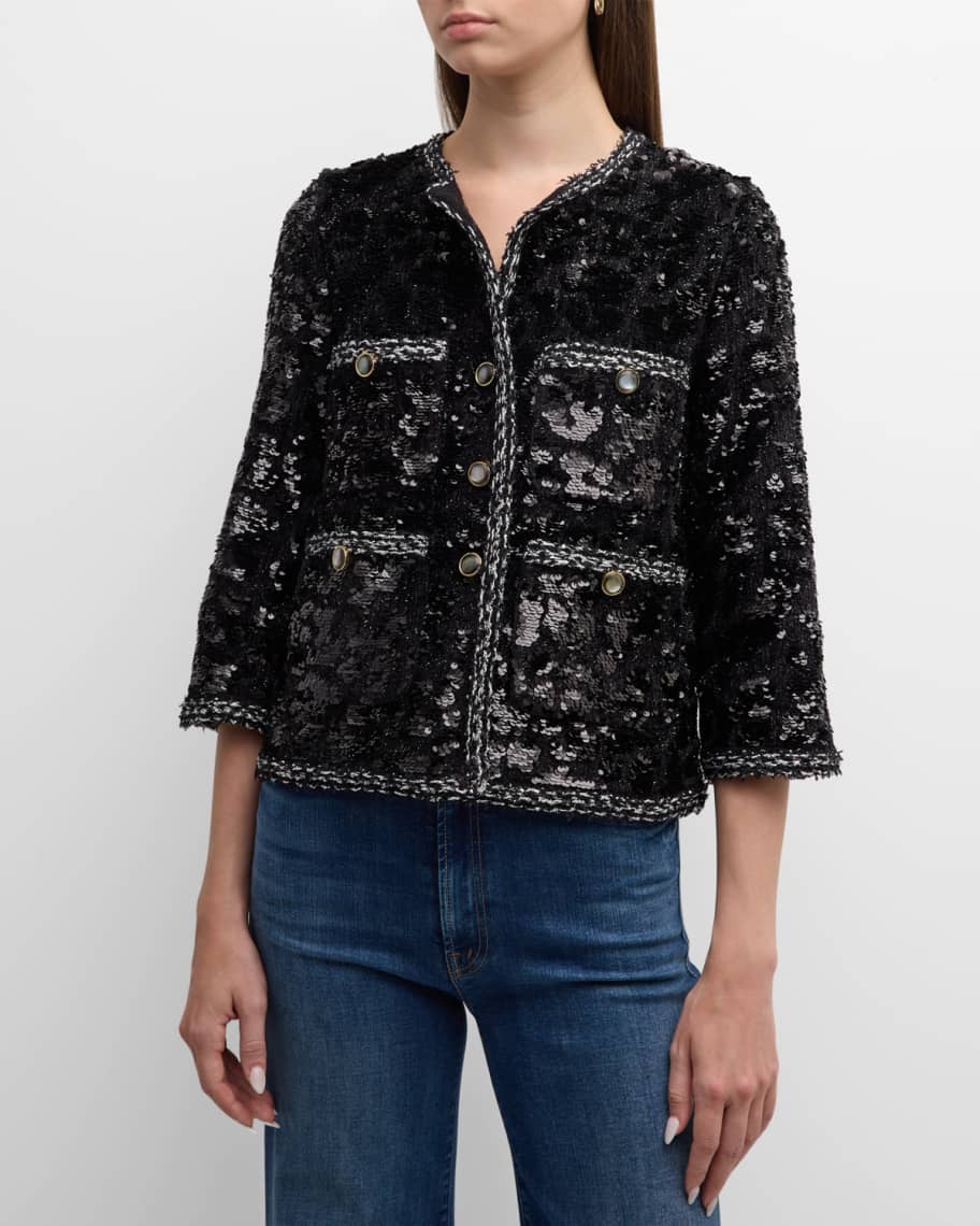 Warehouse chenille tweed jacket clearance