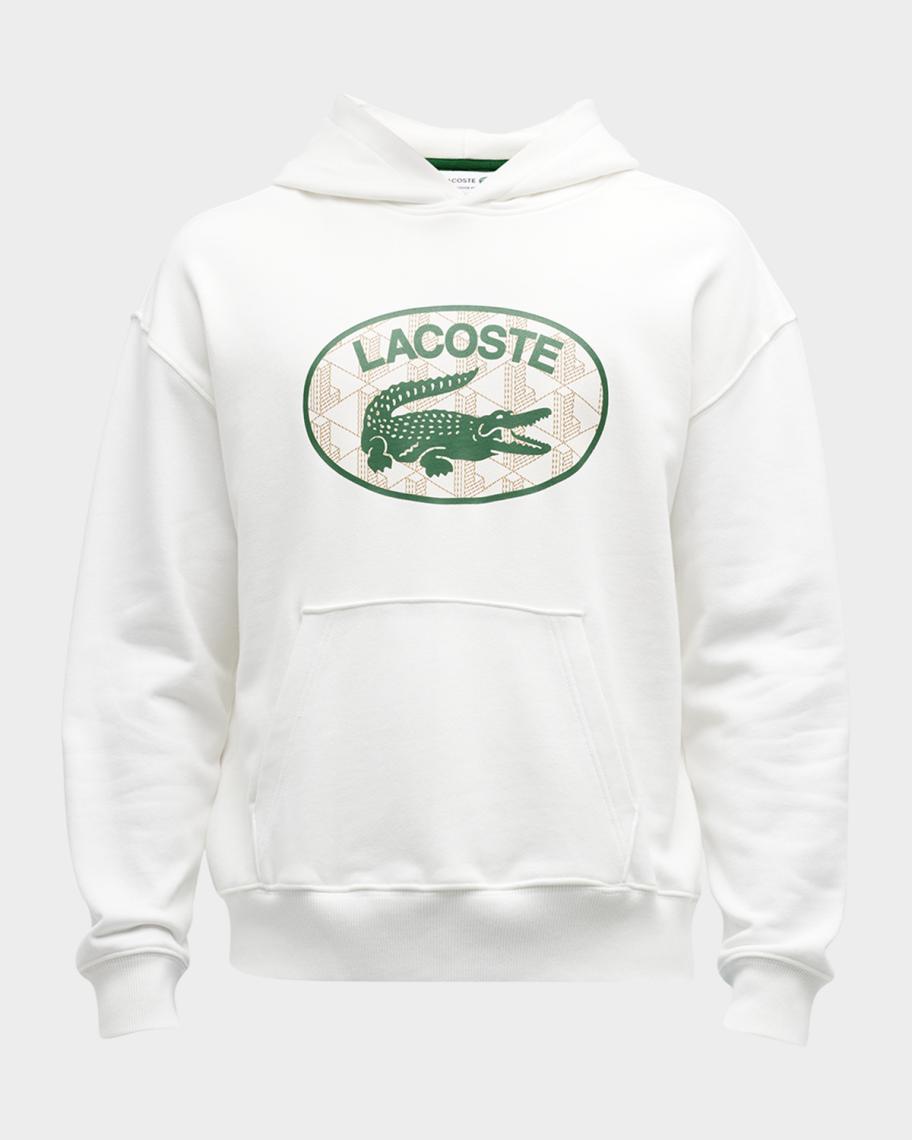 Lacoste logo sweatshirt, men's size M cotton white type Vintage Second Hand