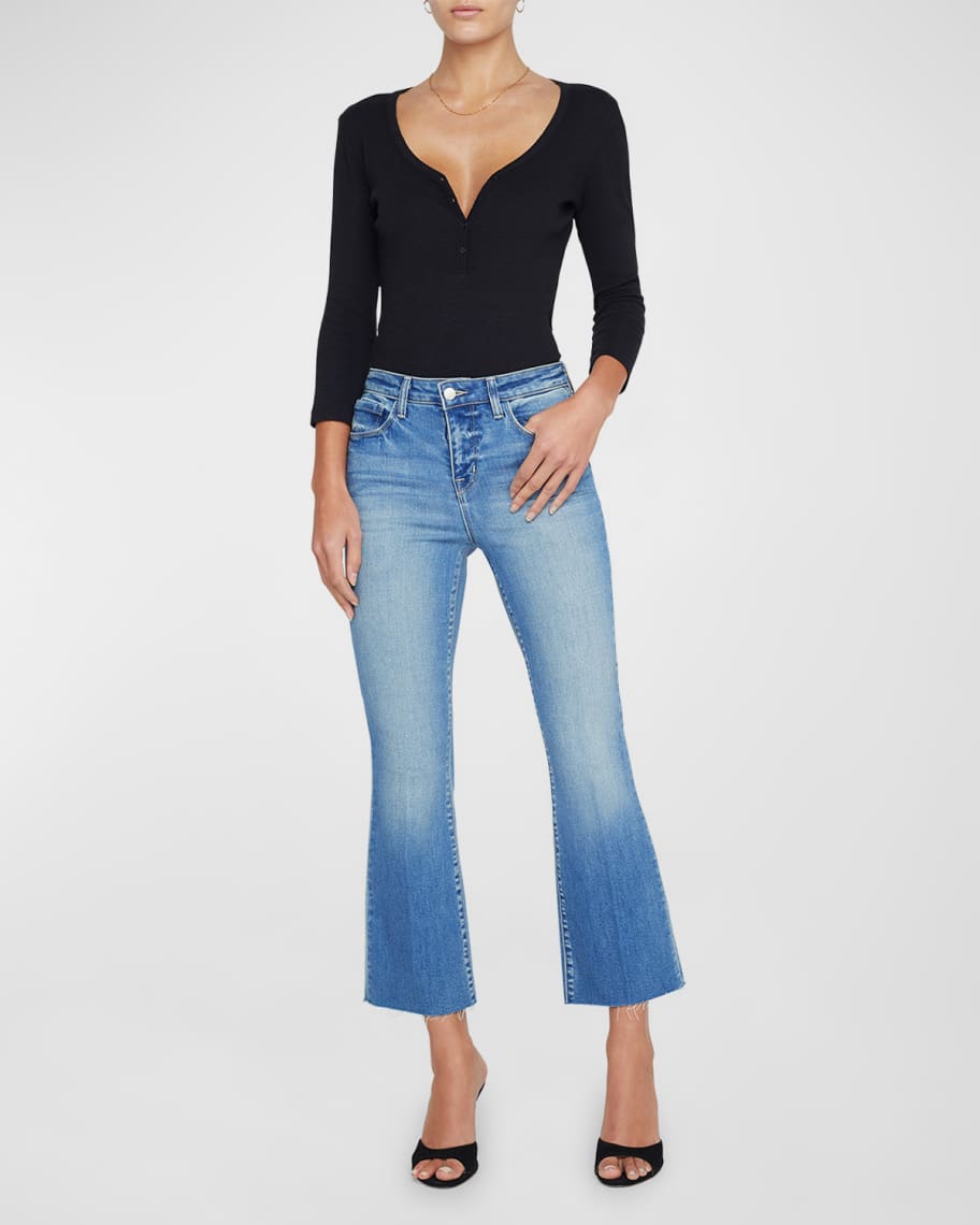 L'Agence Kendra High Rise Crop Flare Jeans | Neiman Marcus