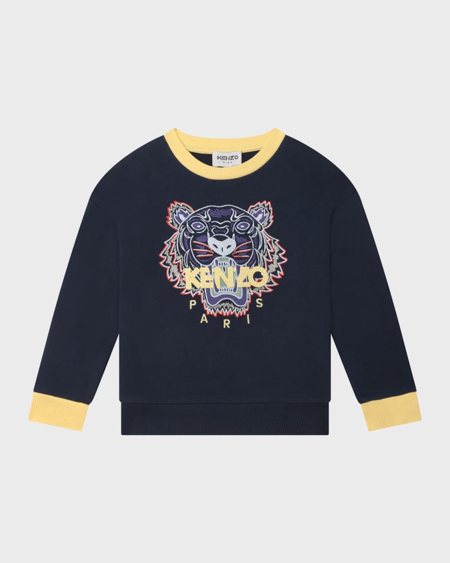 Kenzo Boy's Classic Tiger Embroidered Sweatshirt, Size 45 Neiman Marcus