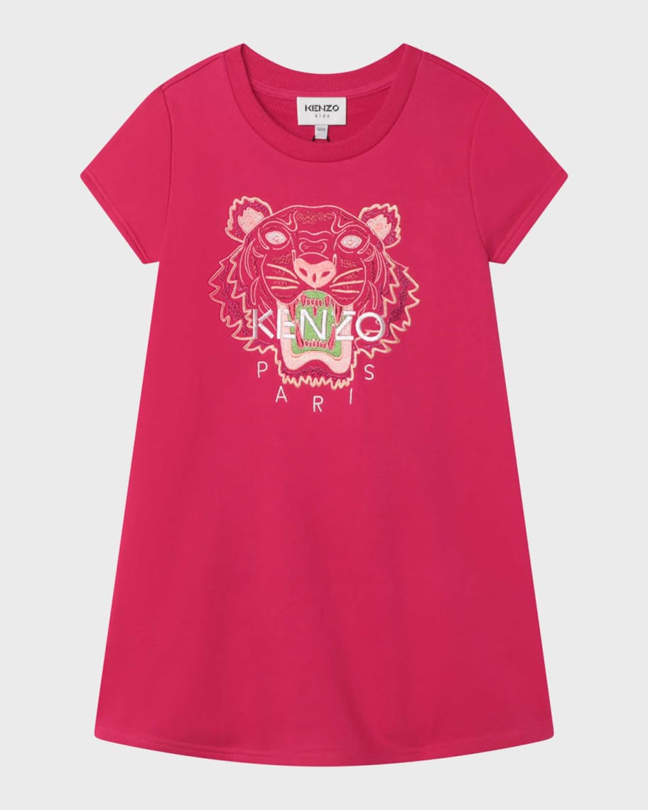 Kenzo Pink Tiger Graphic Print Dress