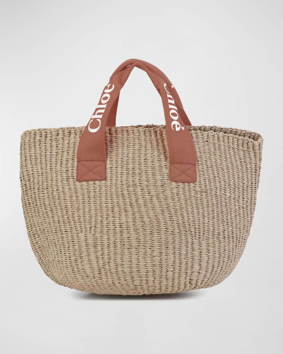 Chloe Girl s Straw Bag with Grosgrain Handles Neiman Marcus