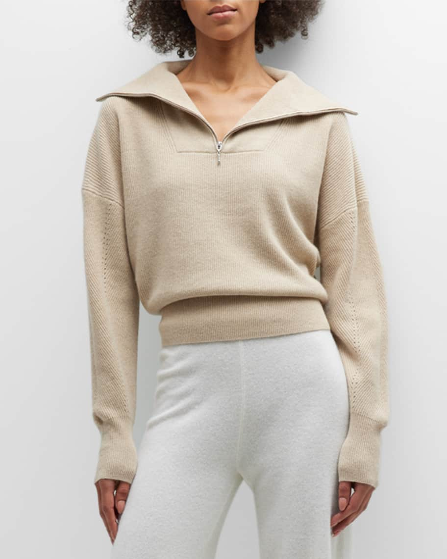 Sweaty Betty Cashmere Relaxed Half-Zip Polo Sweater | Neiman Marcus