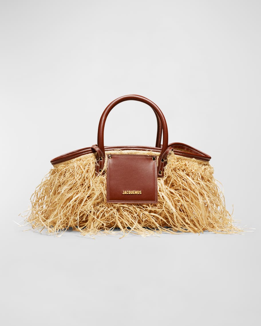 Jacquemus Le Panier Soli Raffia Top Handle Bag Neiman Marcus
