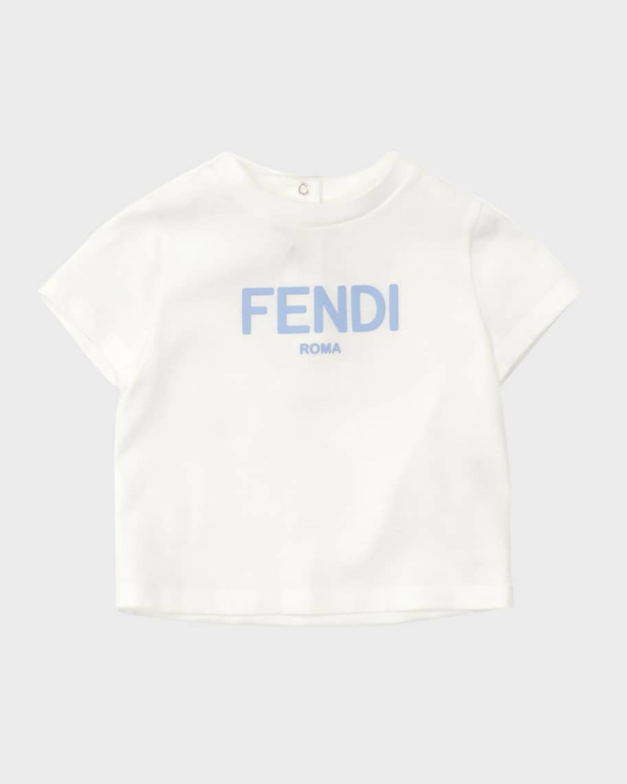 Fendi Boy s Classic Logo Print T Shirt Size 3M 24M Neiman Marcus