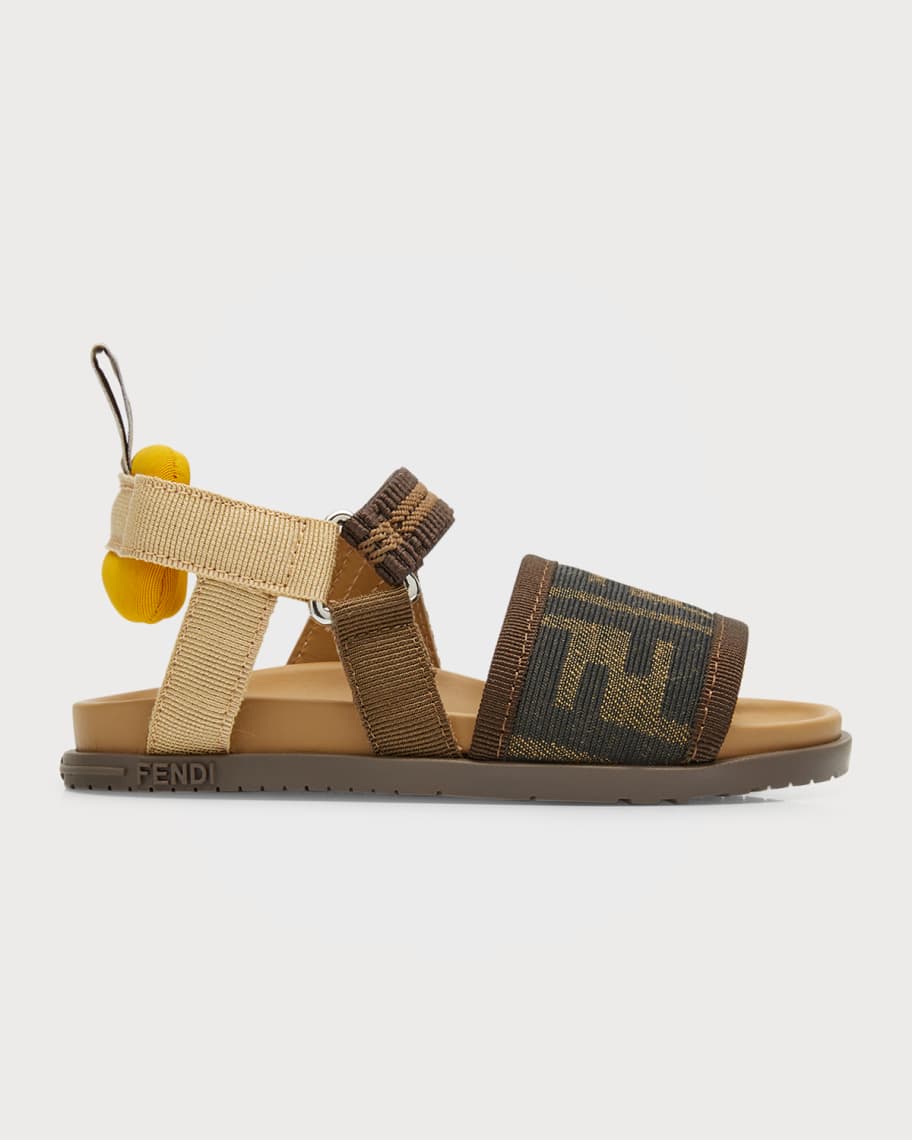 Fendi Girl's Monogram-Print Sandals, Toddler/Kids | Neiman Marcus