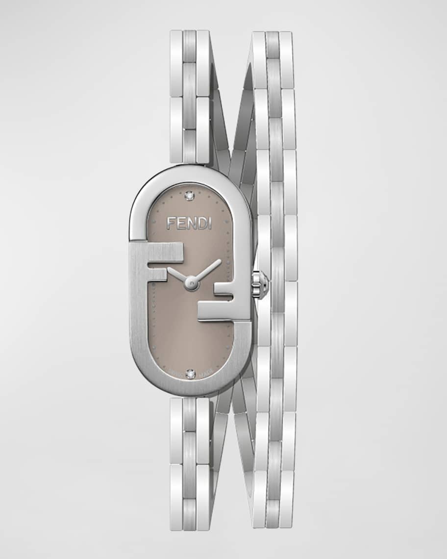 アナログ腕時計 Fendi Mint Green Leather O Lock Vertical Watch ee088238ef3a5b7a603f3509ea952b