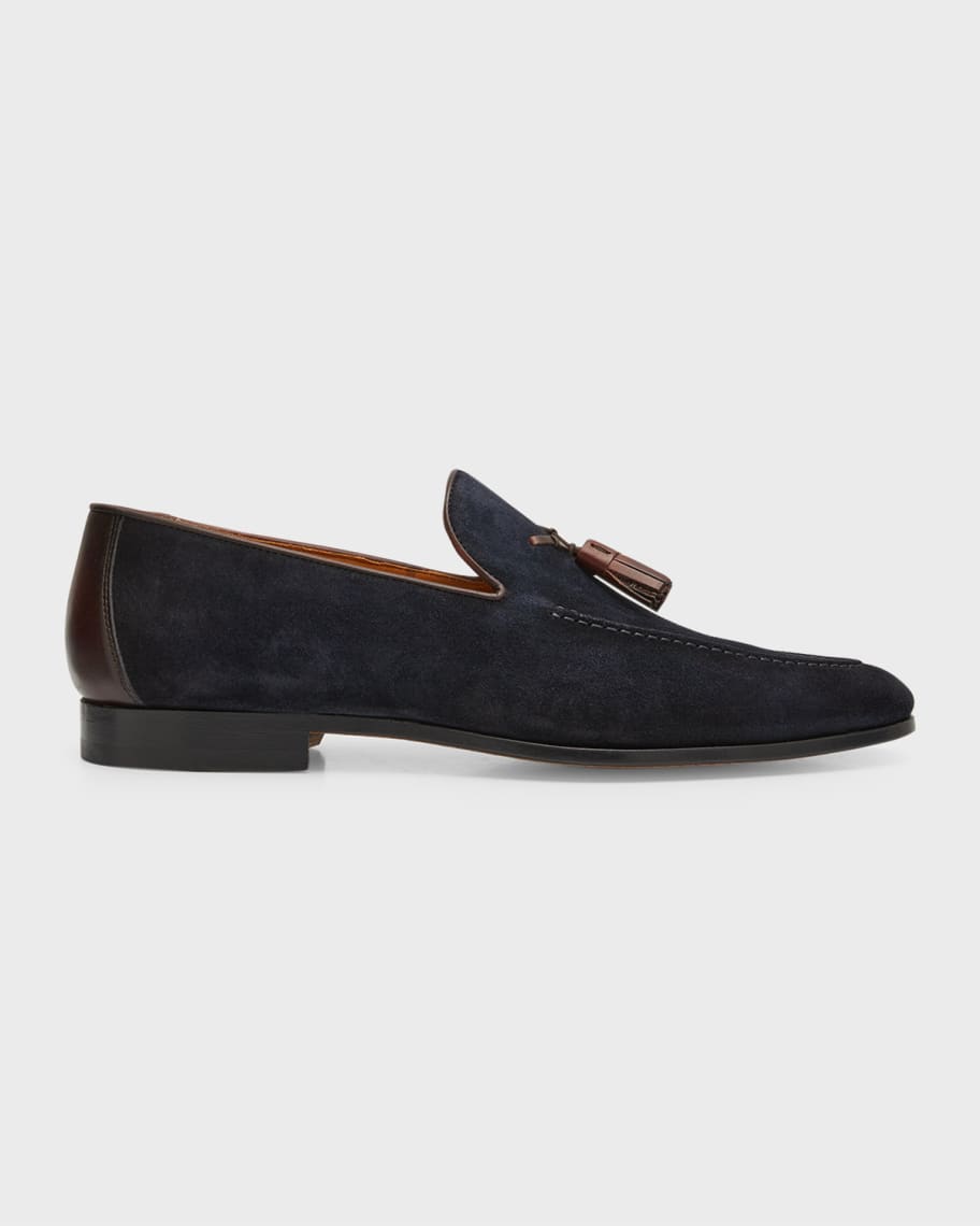Magnanni Men s Seneca Suede Leather Tassel Loafers Neiman Marcus