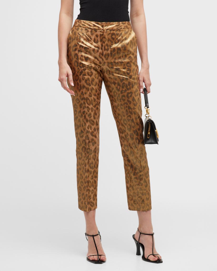 L'Agence Cheetah Rebel Trousers | Neiman Marcus