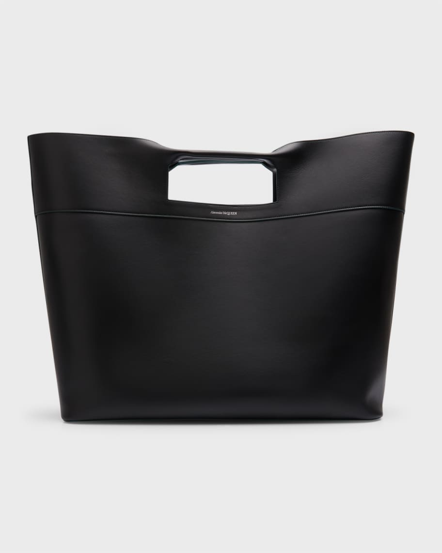 Image 1 of 6: Men's Square Bow Leather Tote Bag