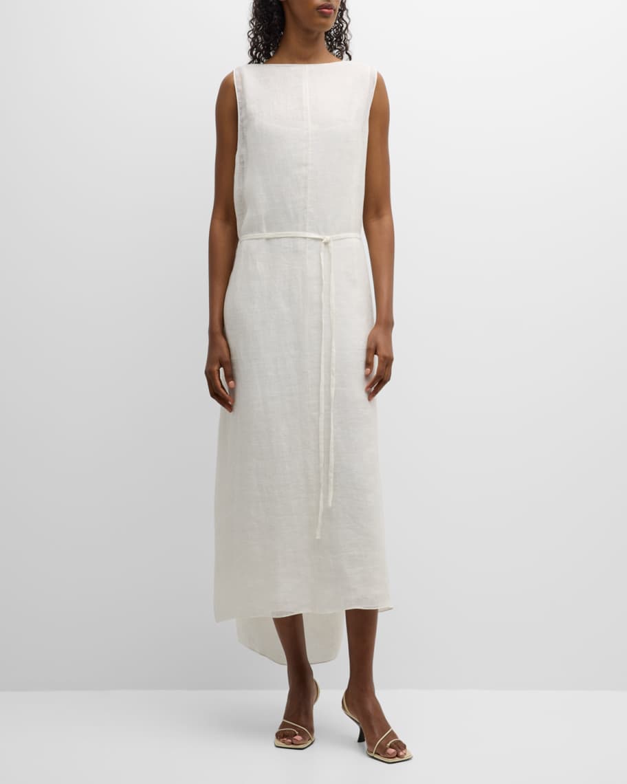 THE ROW Betrys Sleeveless Layered Linen Maxi Dress