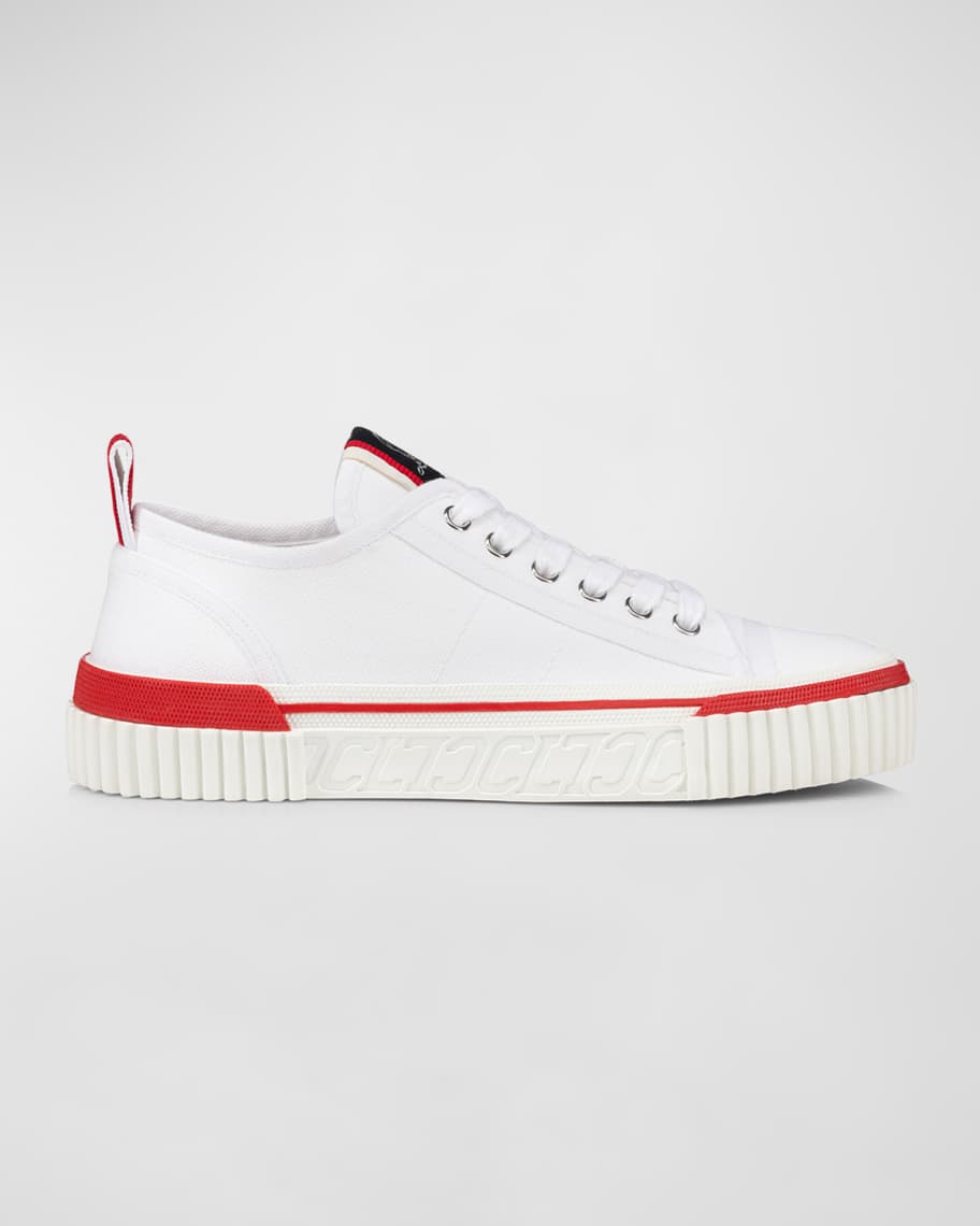 Christian Louboutin Pedro Donna Canvas Red Sole Sneakers | Neiman Marcus