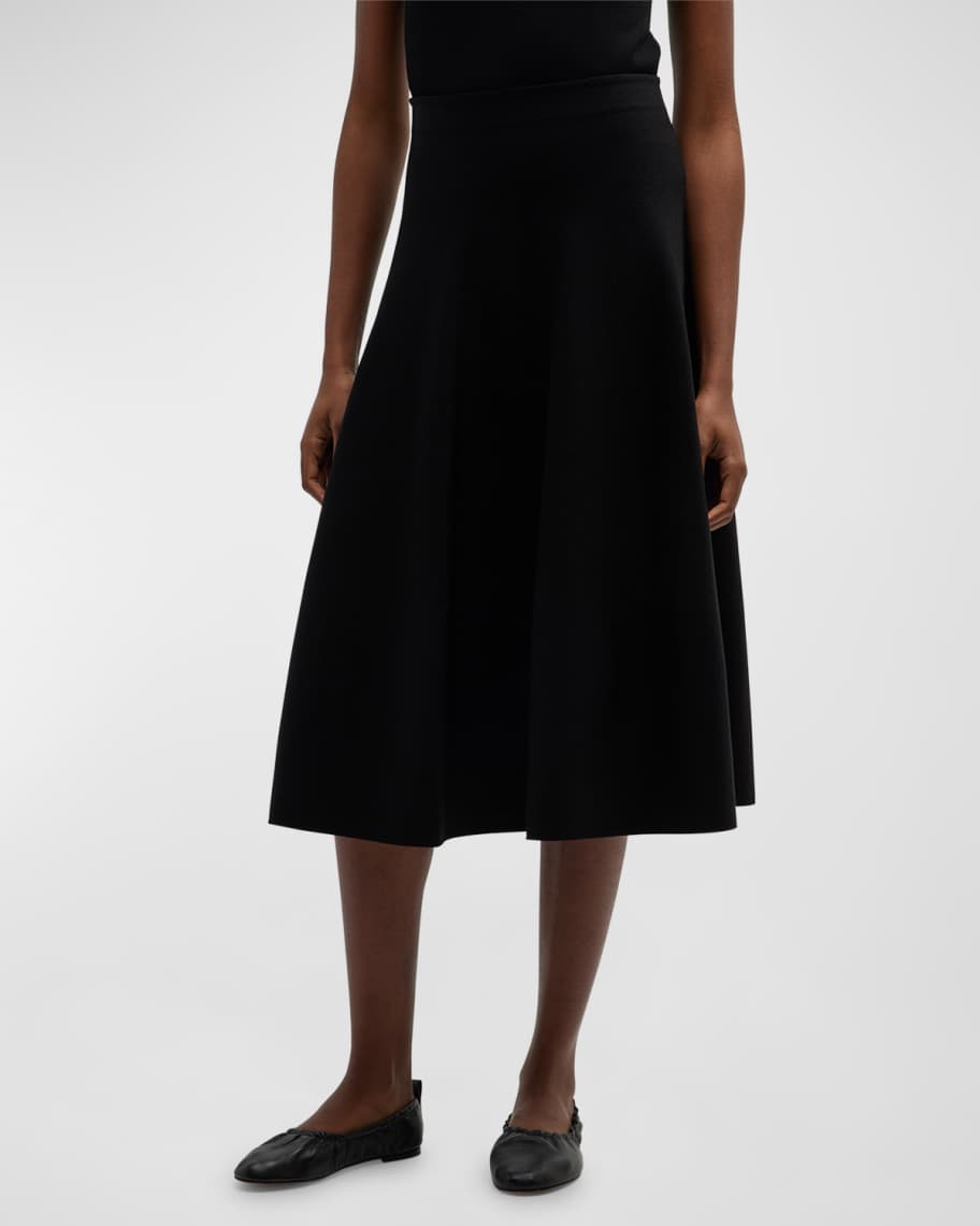 THE ROW Cindy Flared Midi Skirt | Neiman Marcus