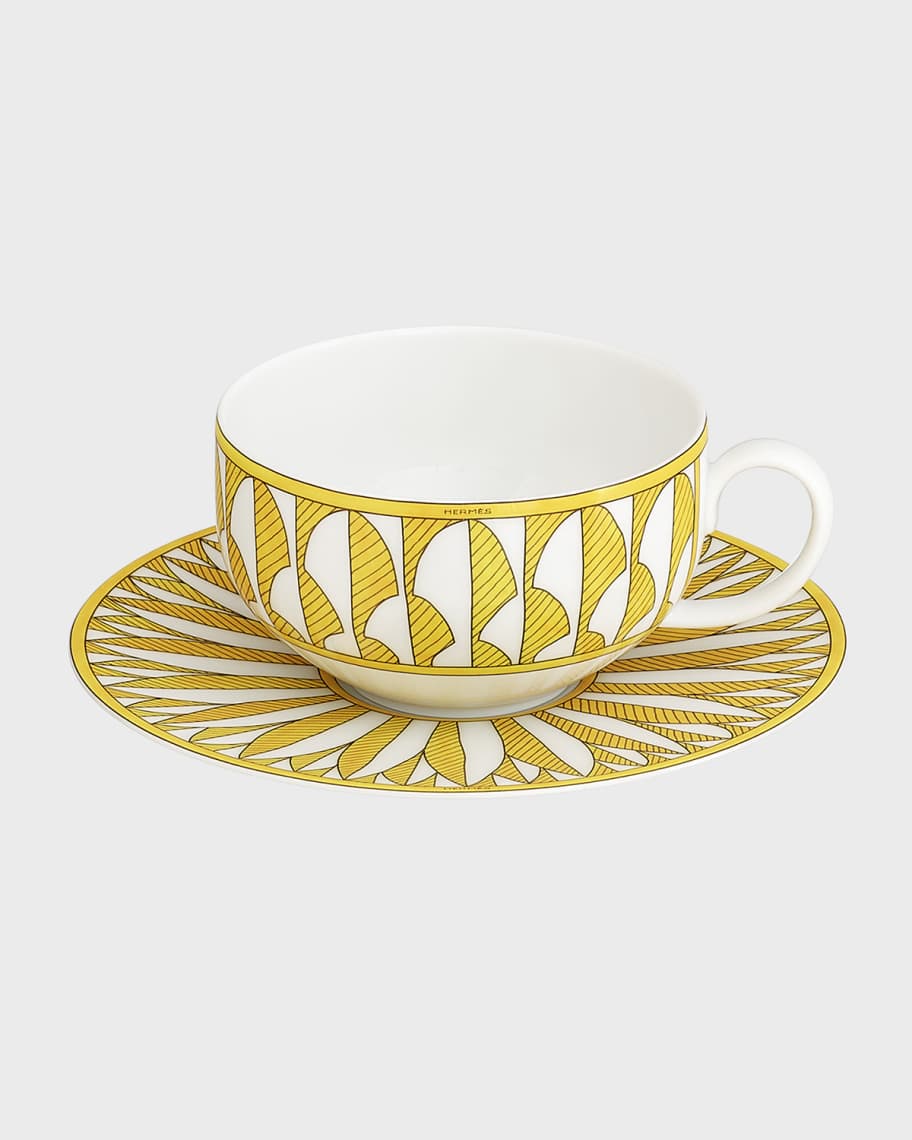 Hermes Soleil d'Hermes Tea Cup & Saucer Set | Neiman Marcus