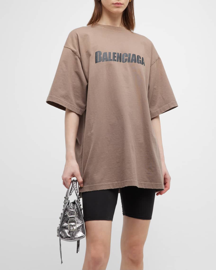 Balenciaga Logo Boxy T Shirt Neiman Marcus