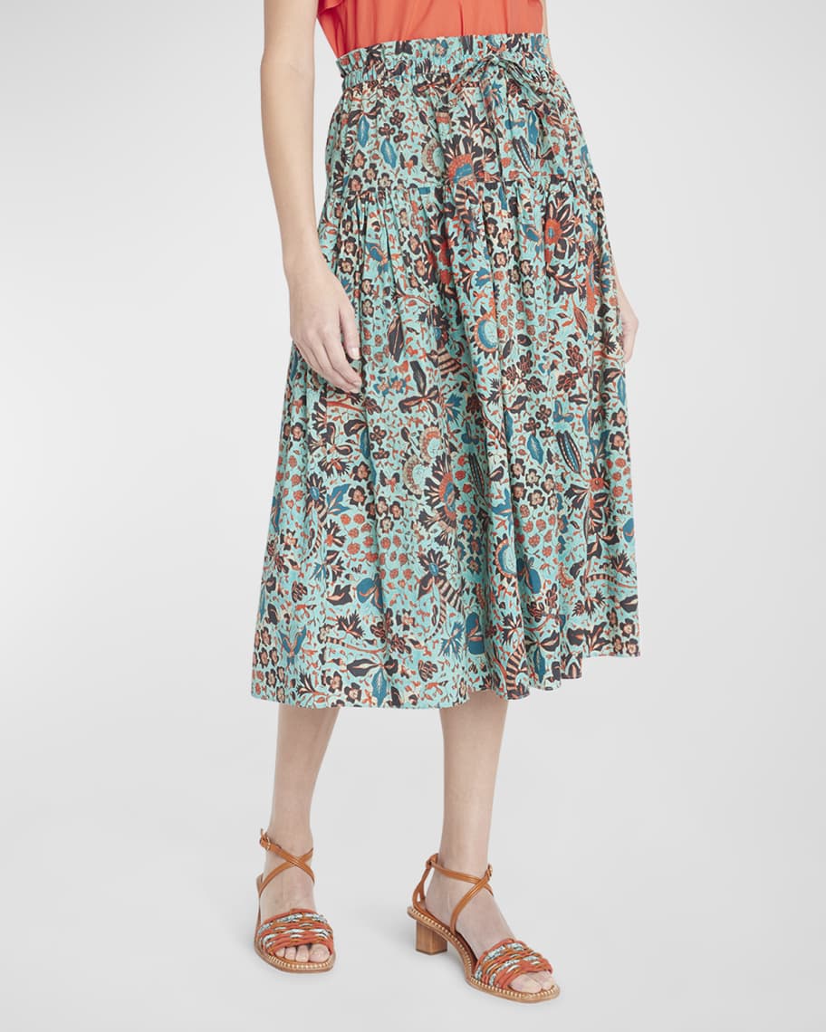 【Ulla Johnson】 Paigeプリントコットンブレンドミディスカート nm_4507627_100714_m