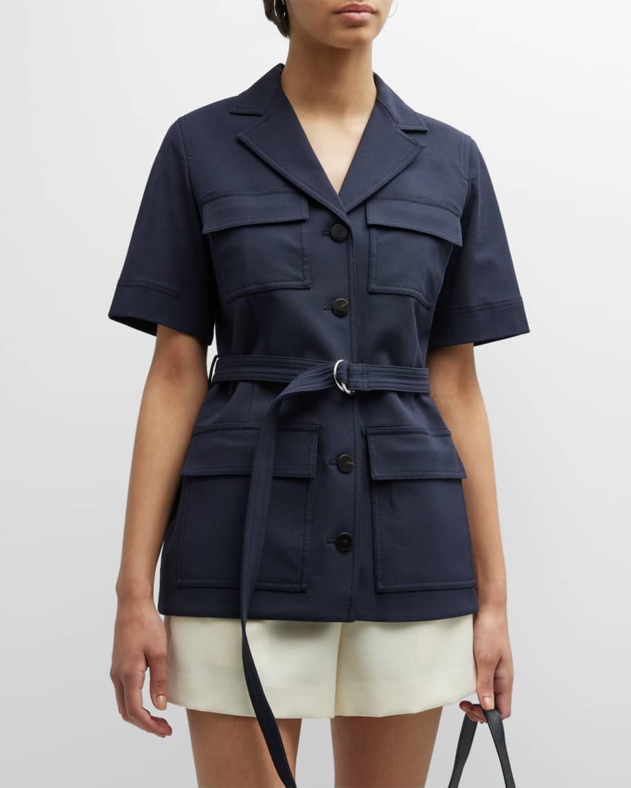 Short sleeve safari jacket top