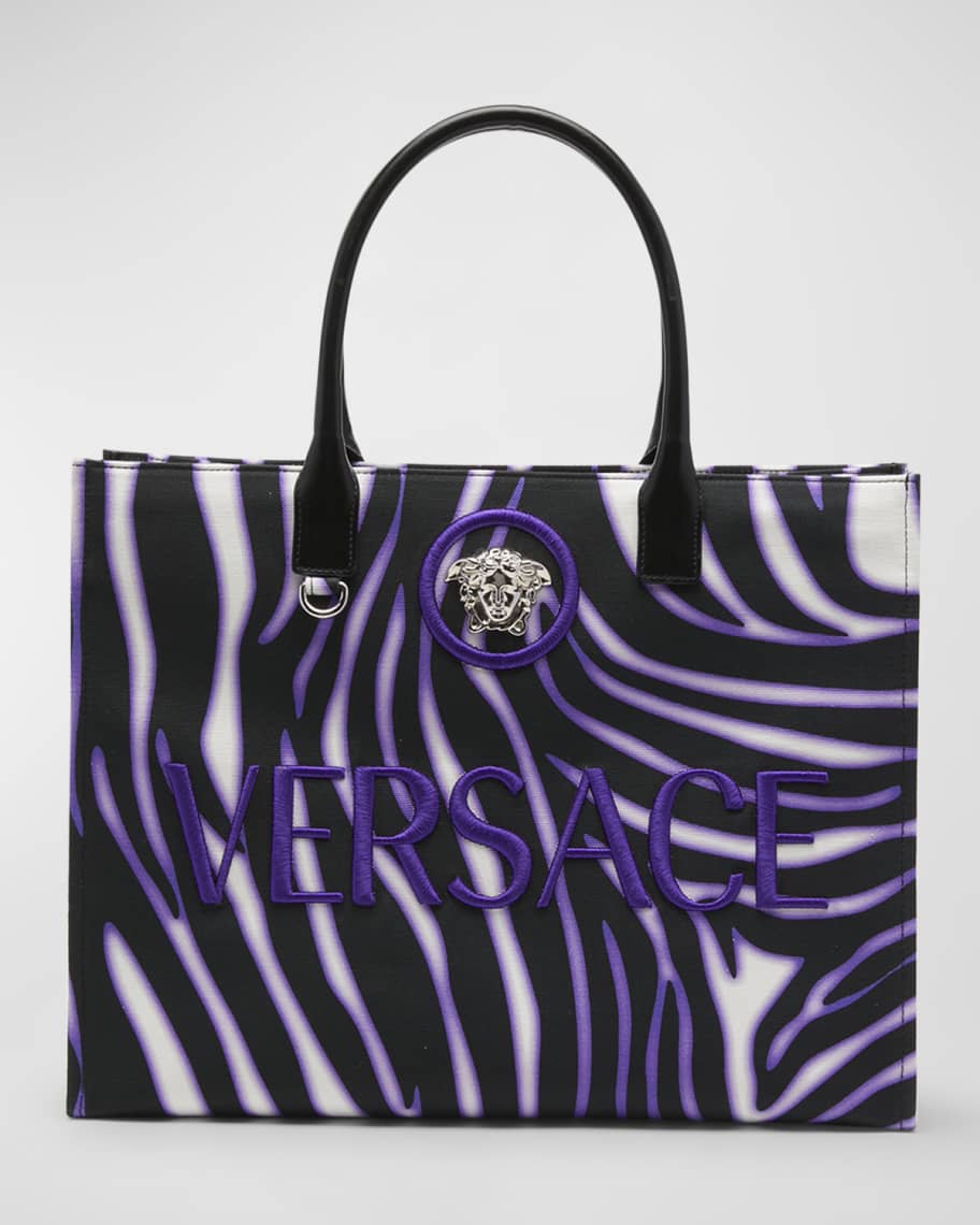 Versace parfums women black bag greca medusa shopper tote NEW