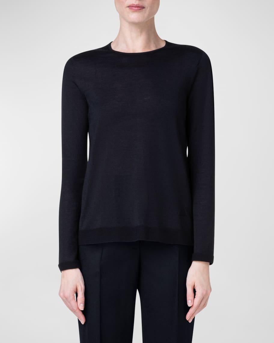Akris Cashmere Blend Fine Gauge Knit Pullover | Neiman Marcus