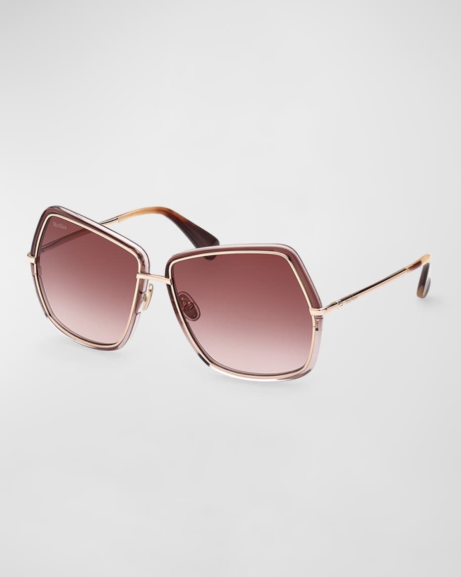 Max Mara Elsa Geometric Round Metal Sunglasses | Neiman Marcus