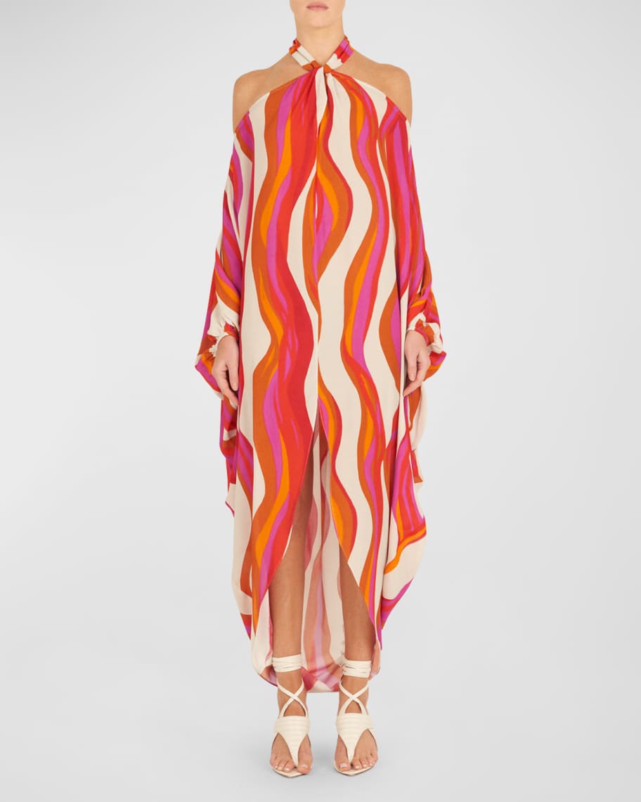 Silvia Tcherassi Jacqueline Printed Kaftan Dress | Neiman Marcus