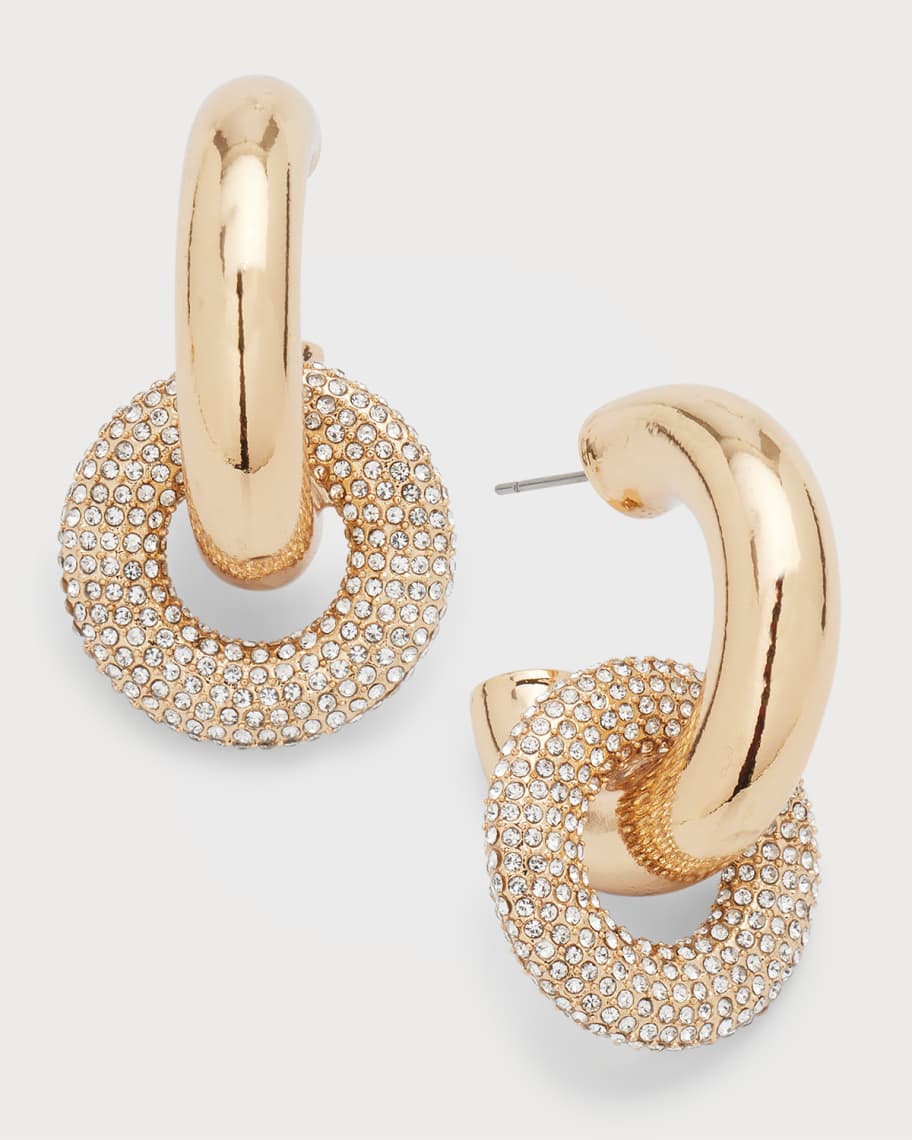 Rhinestones Hoop Earrings Big Heart Crystal Hoop Earrings Rhinestones  Bridal Drop Dangle Earrings Statement Body Jewelry For Women (gold)
