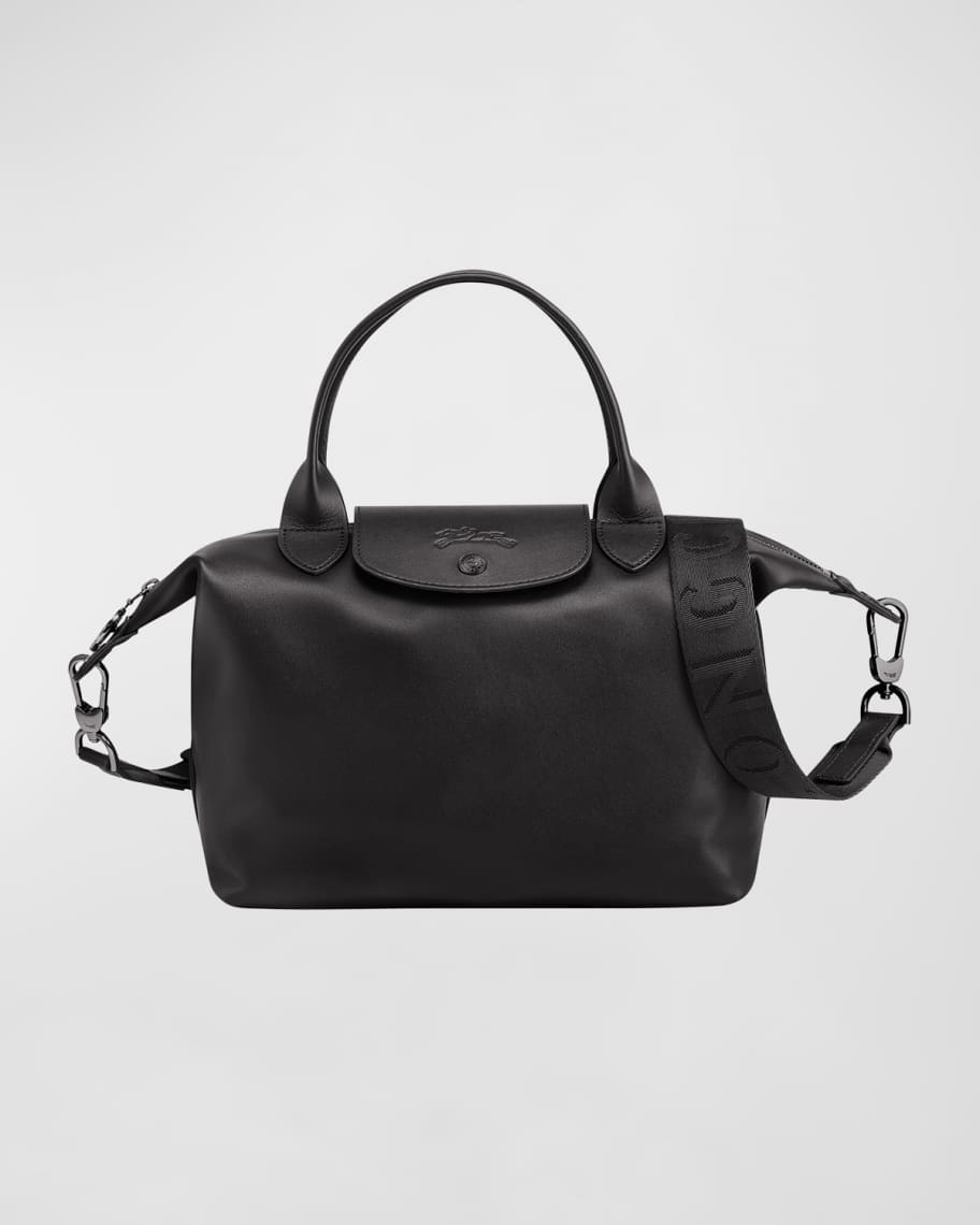 Longchamp Small Cuir Le Pliage - Black Shoulder Bags, Handbags - WL867712