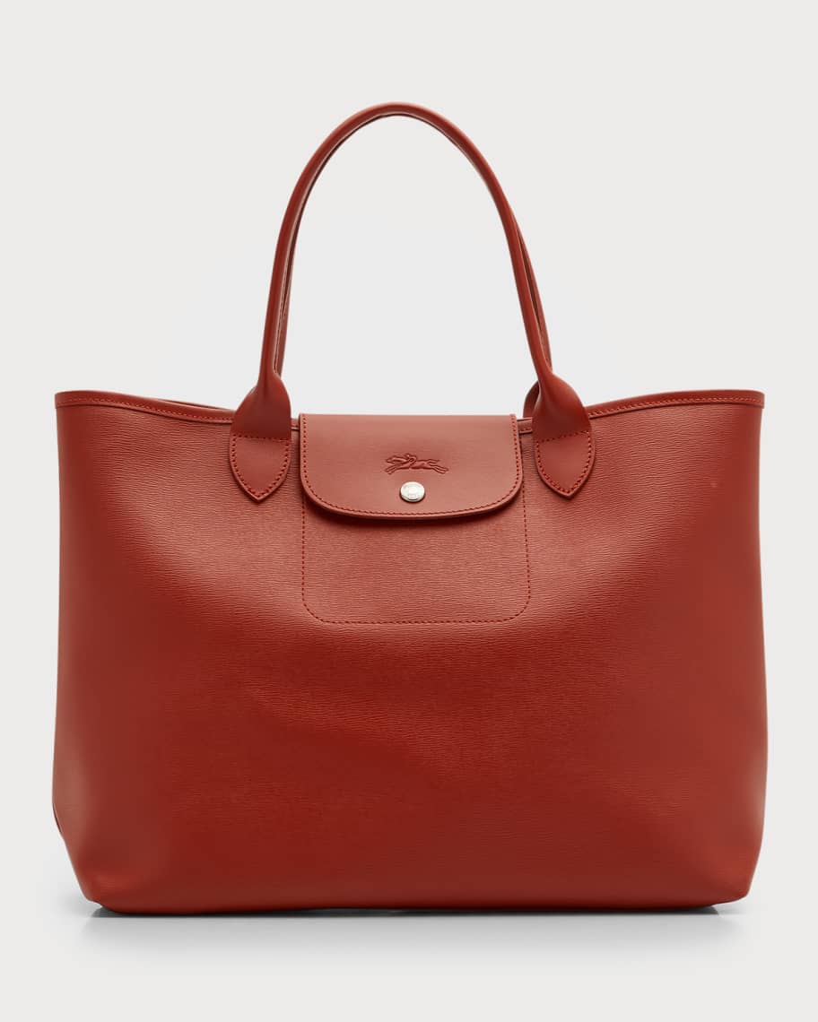 Longchamp Le Pliage Cuir Tote in Brown