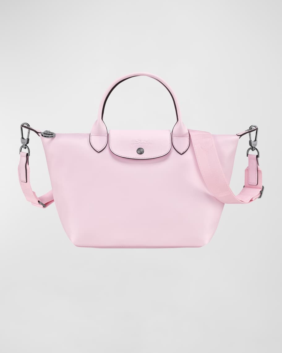 Longchamp Le Pliage Leather Top Handle Crossbody Bag in Pink