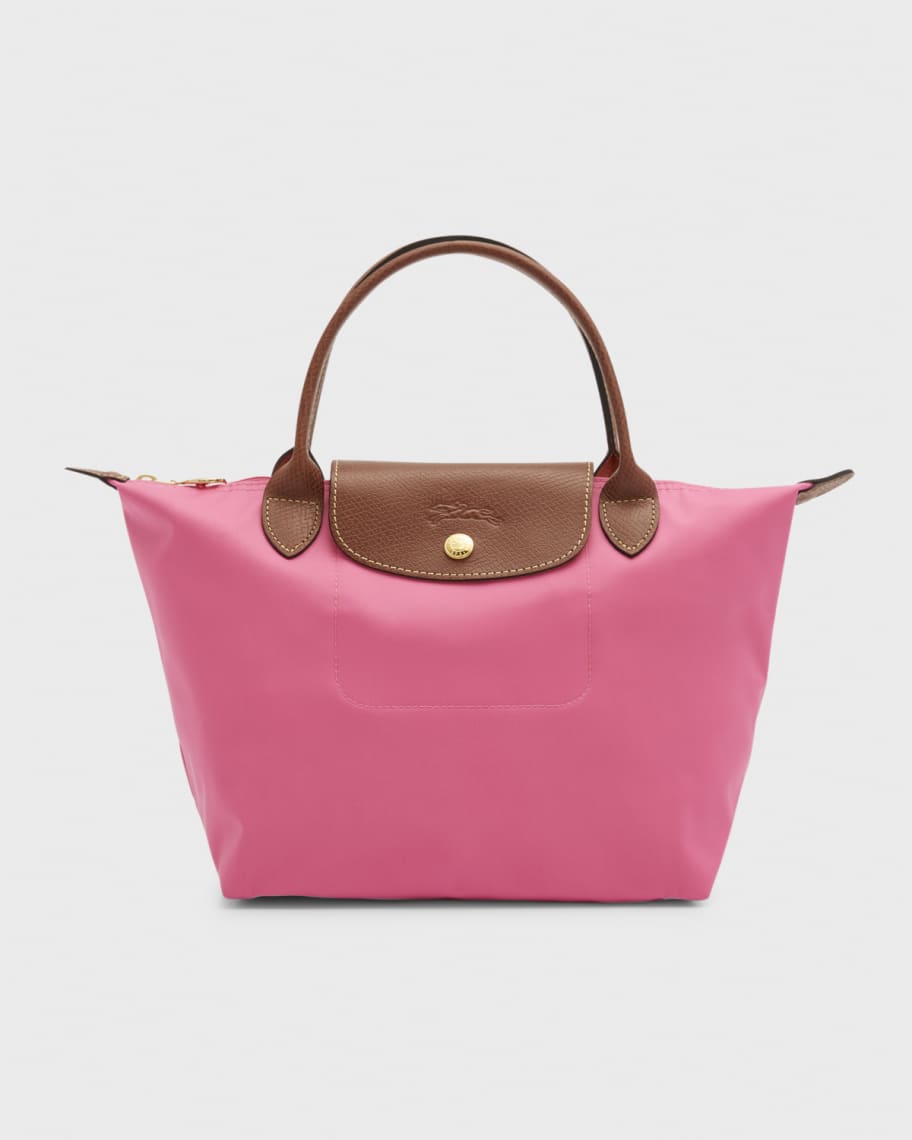 Longchamp pink Small Le Pliage Cuir Top-Handle Bag