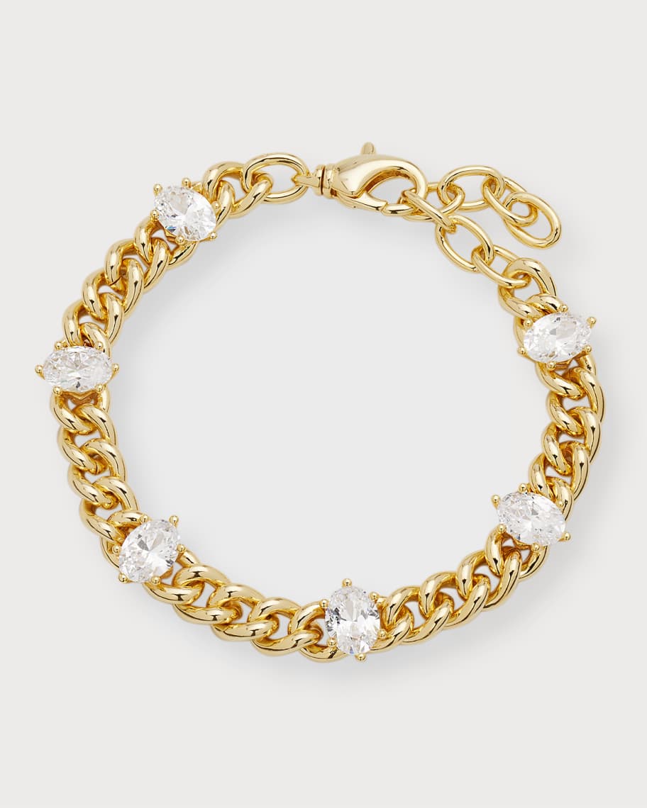 Cailin Gold Delicate Chain Bracelet in White CZ – Kendra Scott main image 0