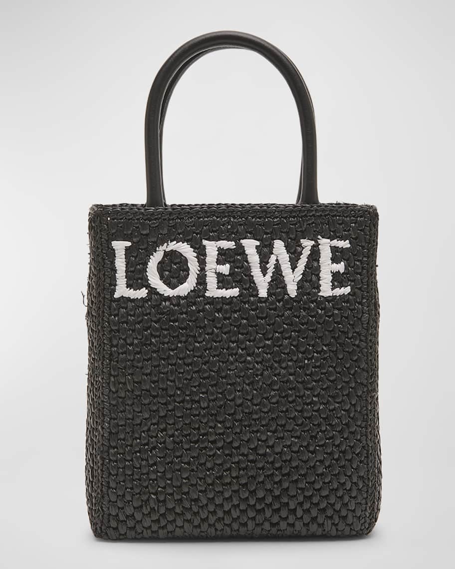 Loewe Standard A5 Tote Bag in Raffia with Leather Handles | Neiman