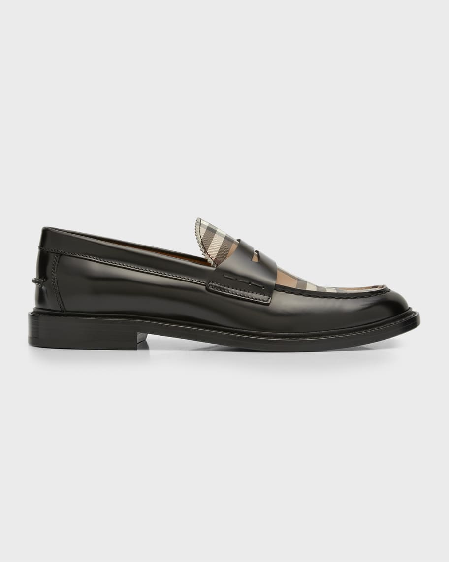 Burberry Shane Check Penny Loafers | Neiman Marcus