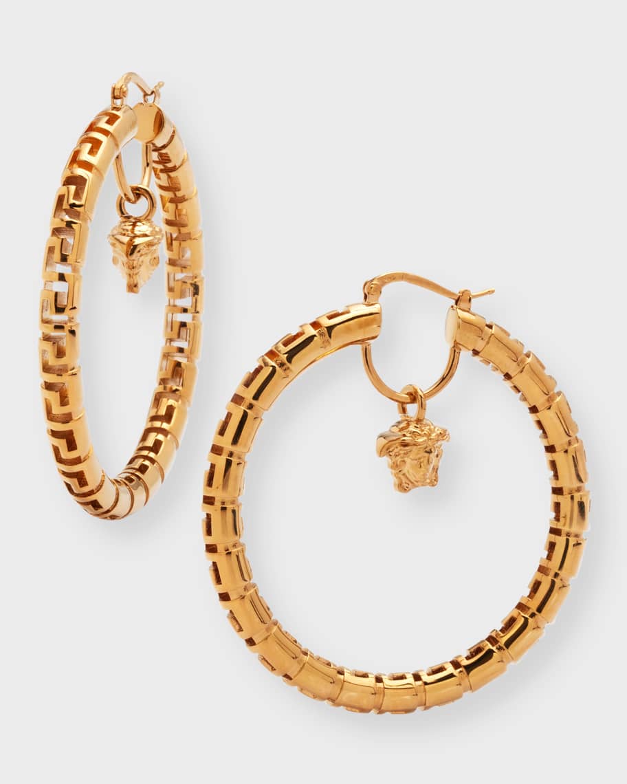 Versace Greca and Medusa Hoop Earrings
