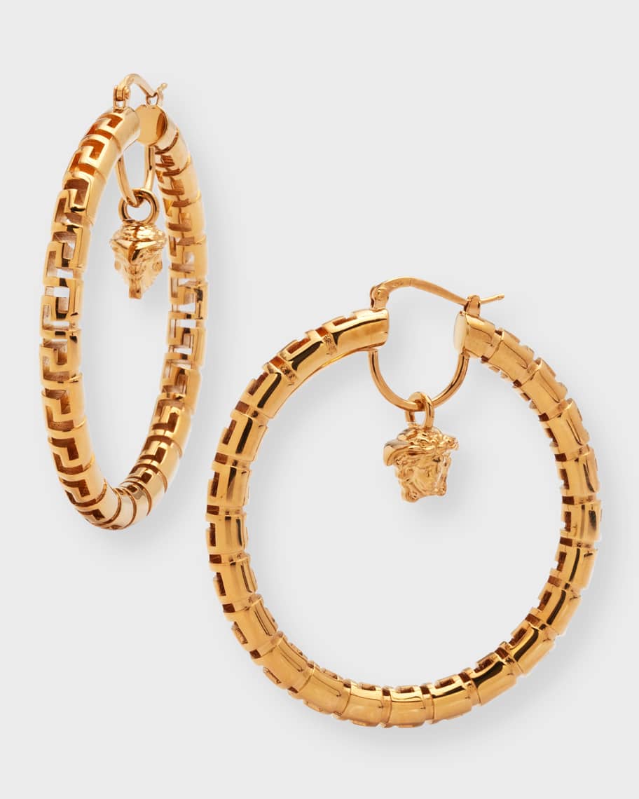 Versace Greca and Medusa Hoop Earrings Neiman Marcus