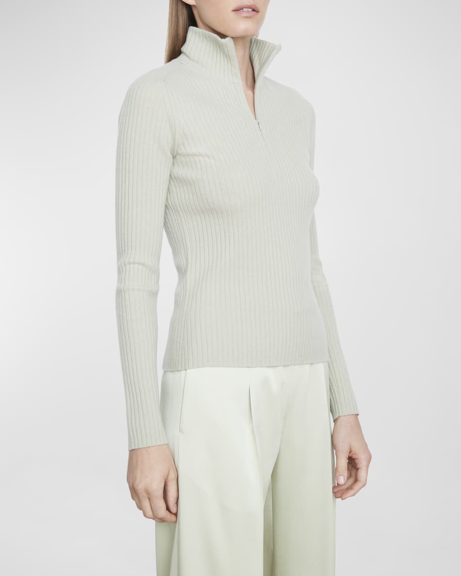 Vince ribbed half zip sweater clearance