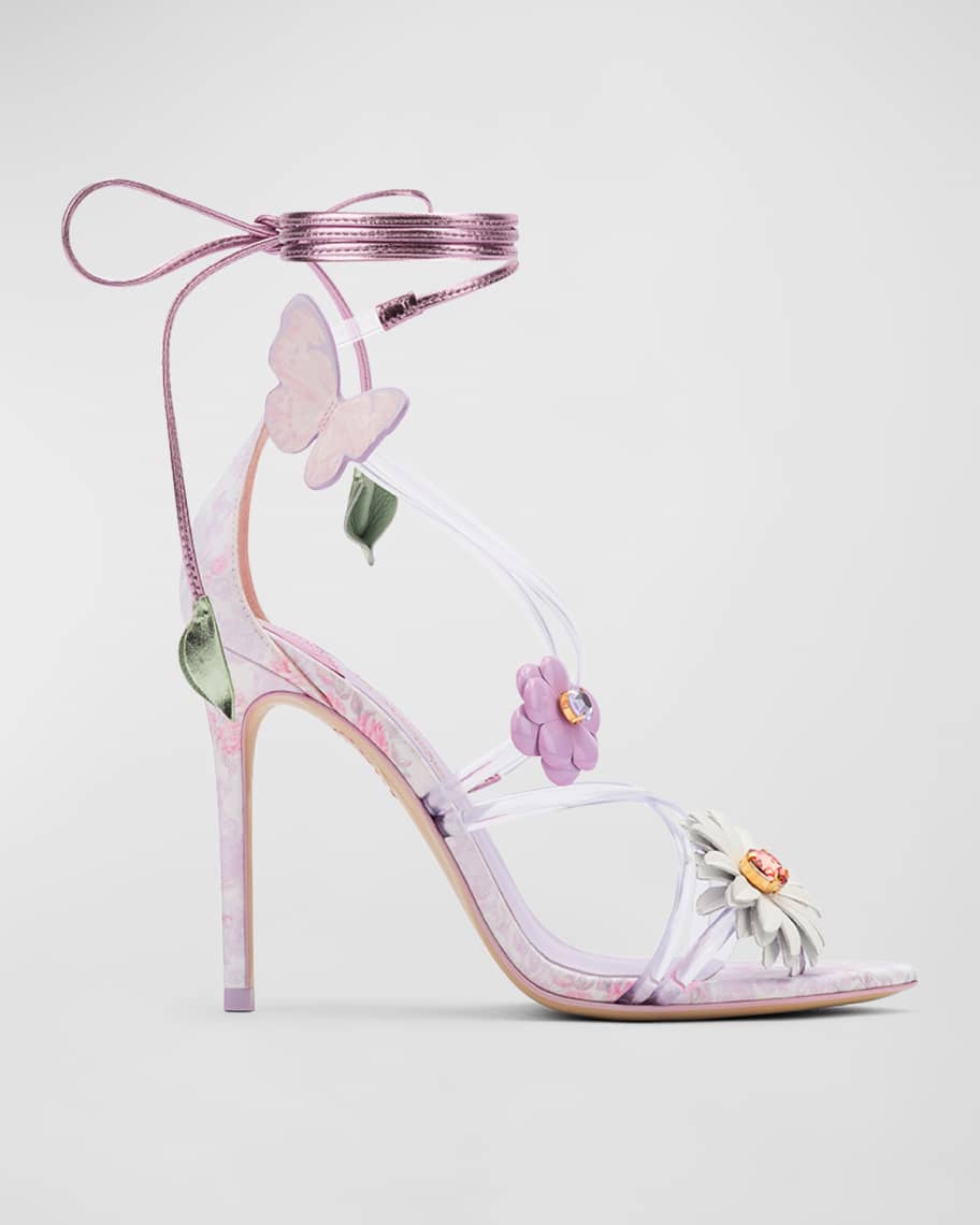 Sophia ster x LoveShackFancy Wildflower Embellished Wrap Stiletto